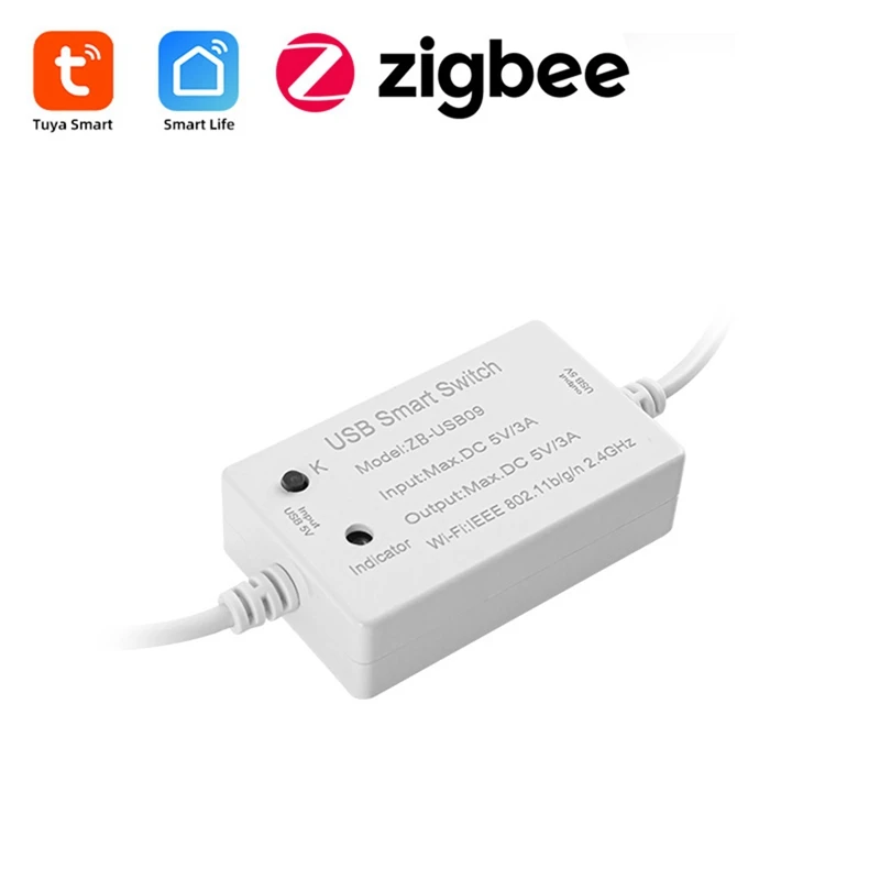 Tuya Zigbee USB Smart Switch Controller, Zigbee Household Appliance Circuit Breaker Switch Module