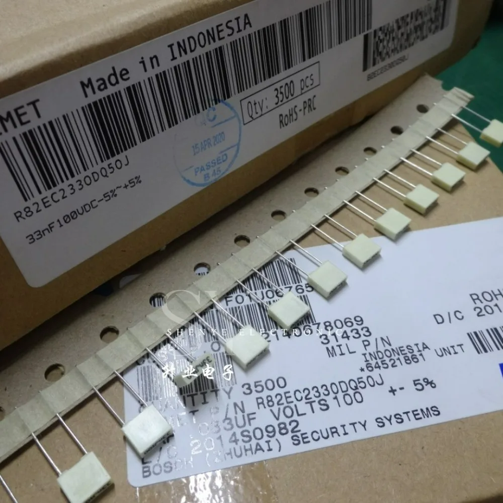 20 قطعة KEMET AV R82 0.033 فائق التوهج/100V 33nf 333 العلامة التجارية الجديدة 5 مللي متر فيلم مكثف R82EC2330DQ50J #2