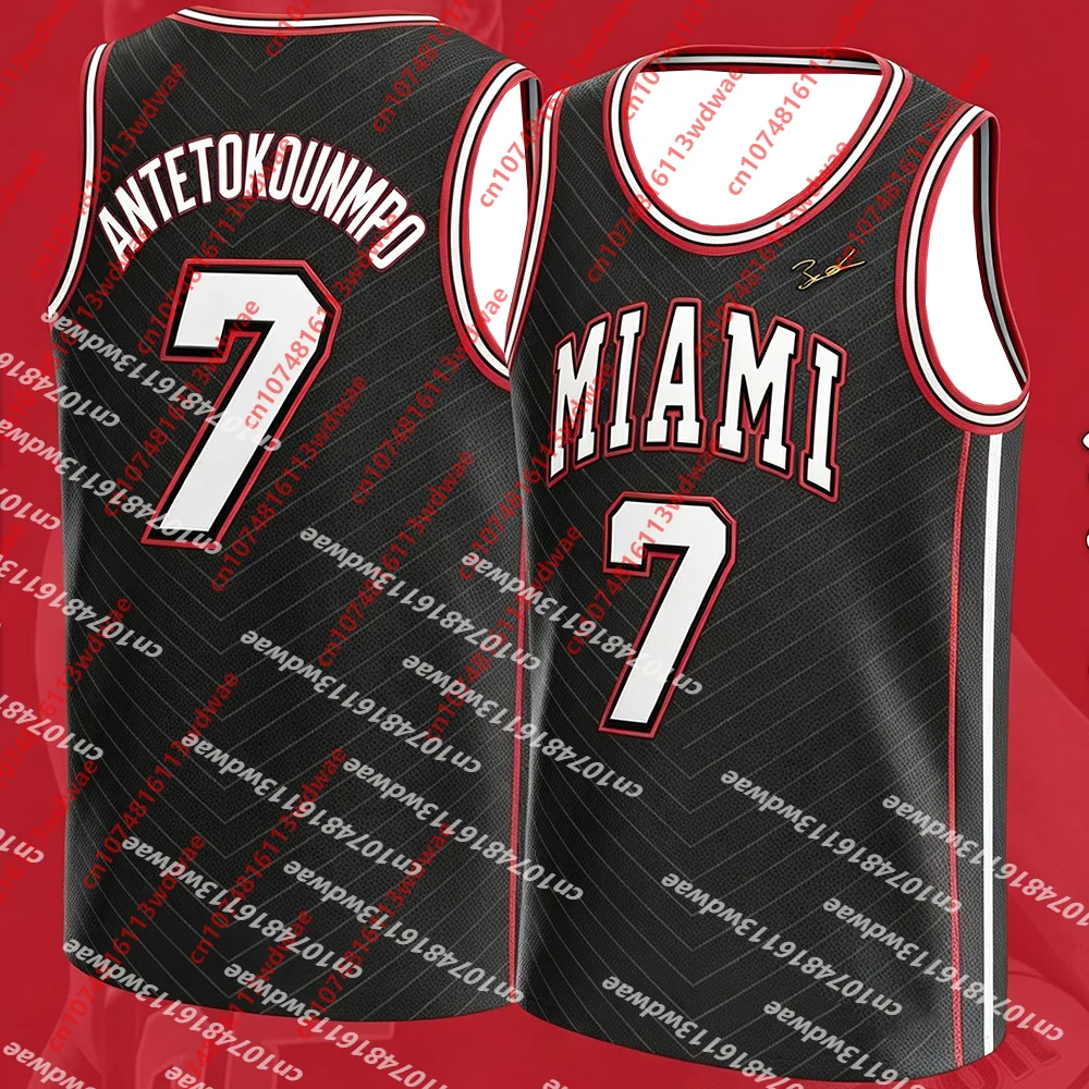 Miami Antetokounmpo#7 Basketball Jersey Unisex Sleeveless Tank Top Adebayor 13 Mesh Vest For Men Women Basketball Sport Fans