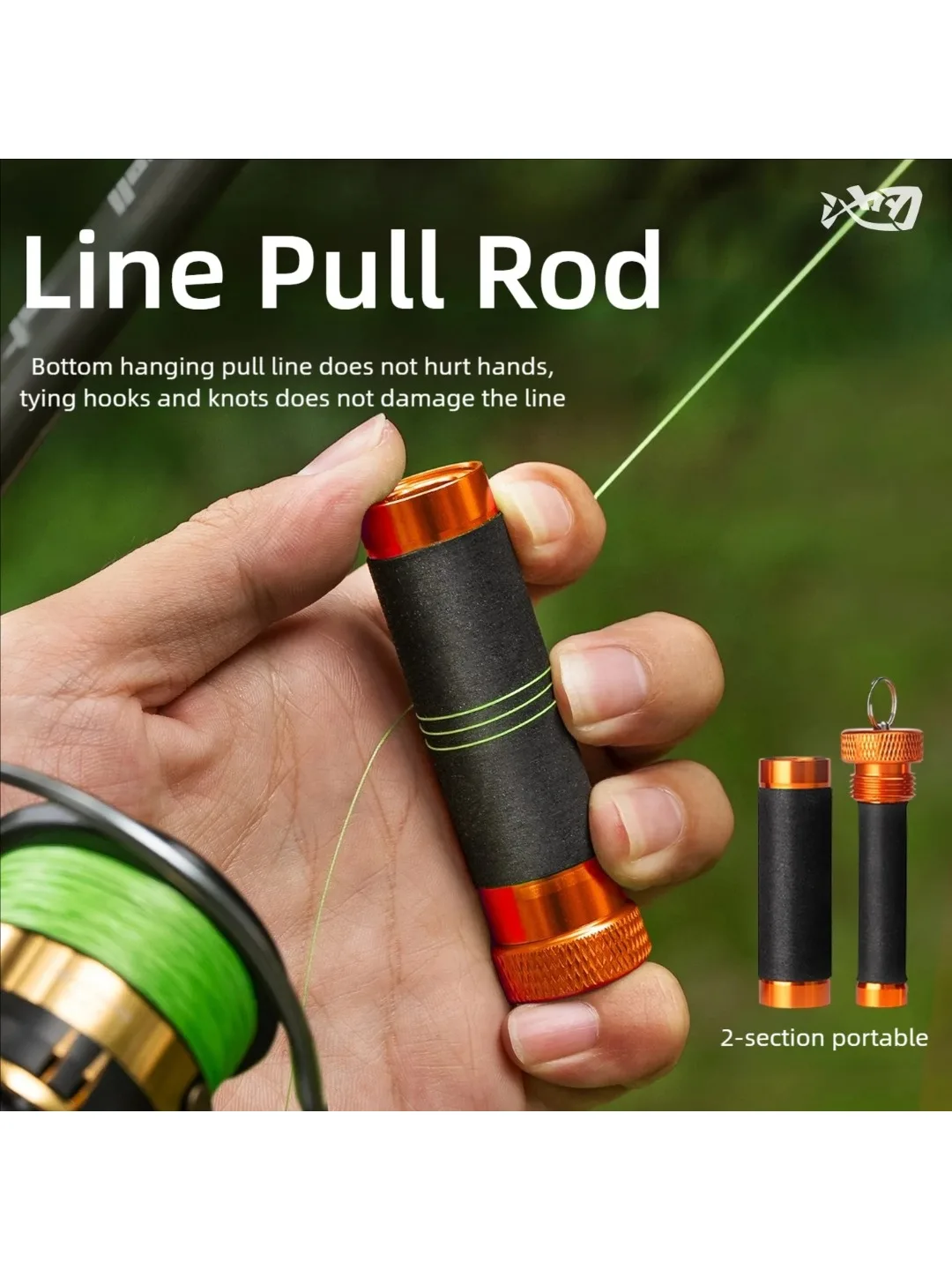 Tige de traction de ligne en alliage d'aluminium, caoutchouc antidérapant, traction de ligne/attache et nouage de crochet, outils de pêche de Protection des mains et des lignes