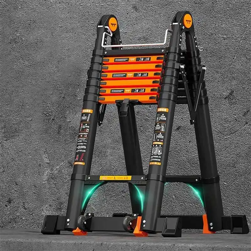

Телескопическая лестница из алюминиевого сплава, стремянки, домашняя утолщенная складная лестница, портативная многофункциональная подъемная инженерная лестница A