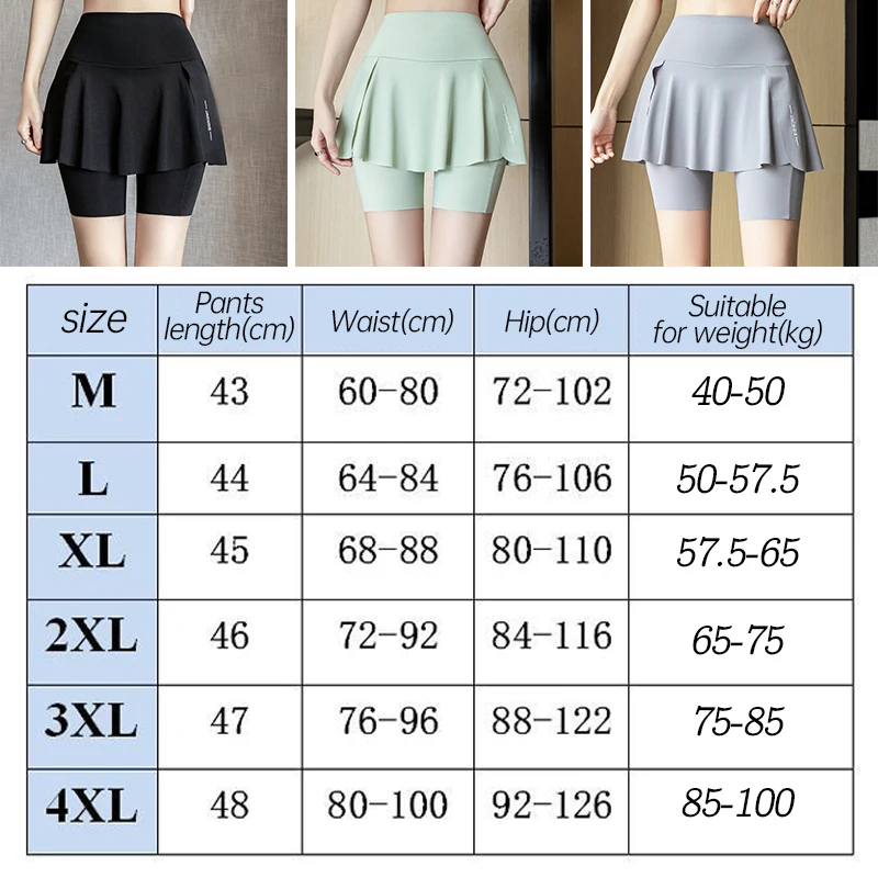 Women's Summer High Waist Breathable Yoga Pants Outdoor Riding Safety Walking Pants Women's Fitness Pocket Sports Skirt Pants
