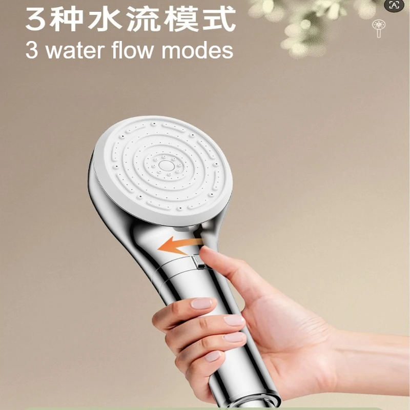 Simple style Silver Micro Bubble Shower Head Mist Soft Skin Purified Water Handheld Filter Shower