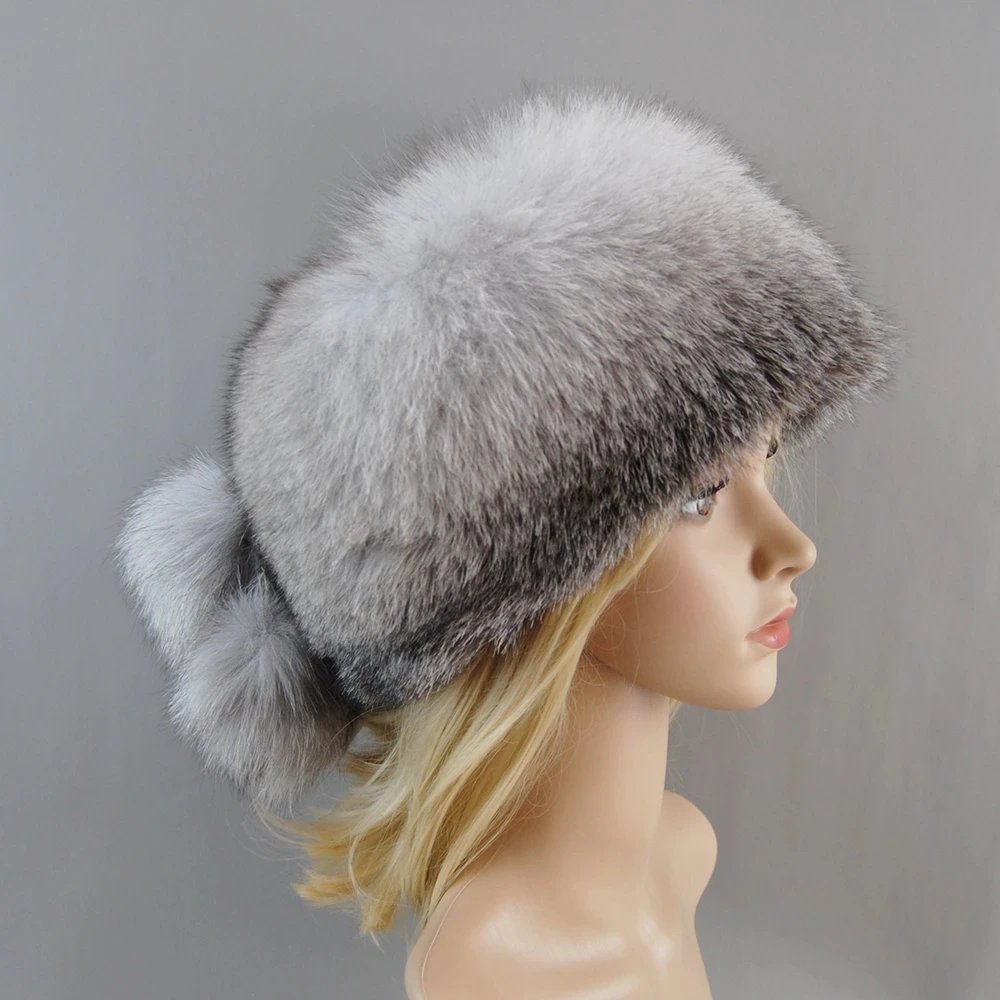 2024 Raccoon Fur Cap Real Fur 100% Fox Skin Russian Businessmen Pilot Bombers Full Mao Women hat Ushanka Winter Ear Guard Hat