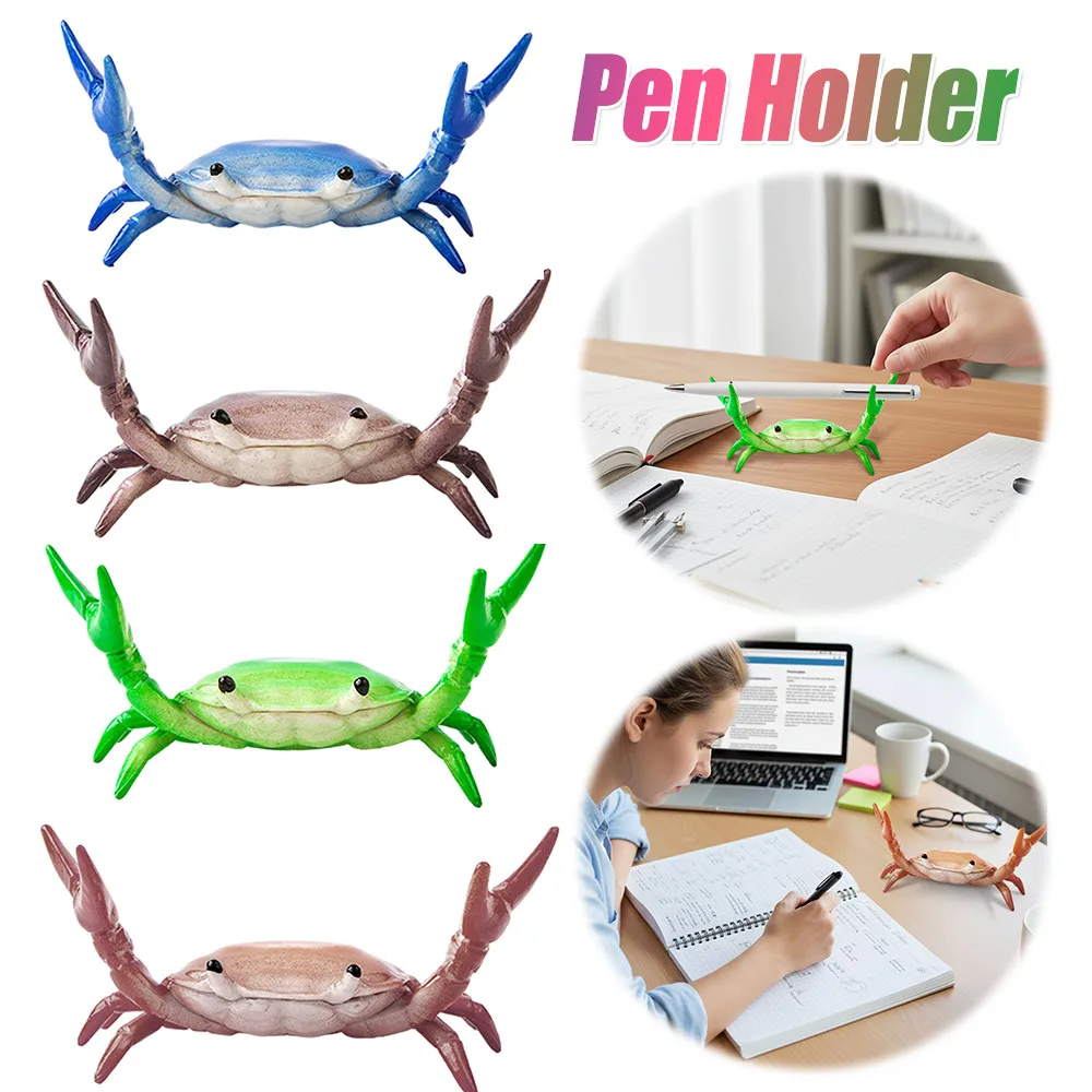 1/4PCS Funny Weightlifting Design Crab Pen Holder Creative Desk Pencil Stand Novelty Stationery Organizer for Home Office