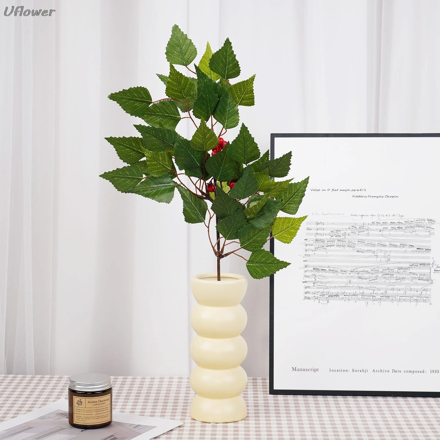 

Living Room Fake Plant Decoration - Simulation Green Eucalyptus Leaves Jungle Arrangement Home Flower Accessory