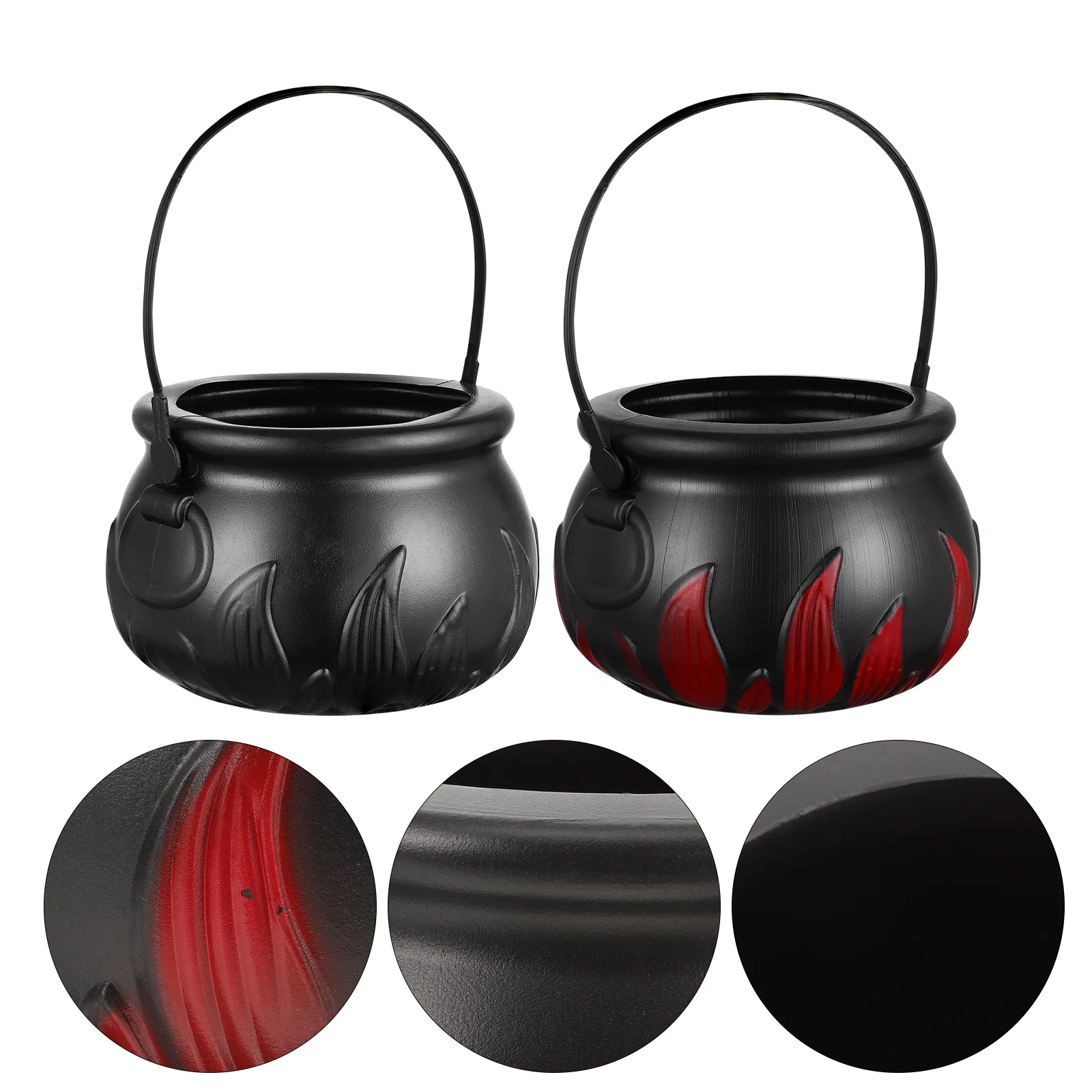 Pot de Sorcière en Plastique, Porte-Bonbons, Lanterne, Halloween, pour Enfant, 2 Pièces, E27