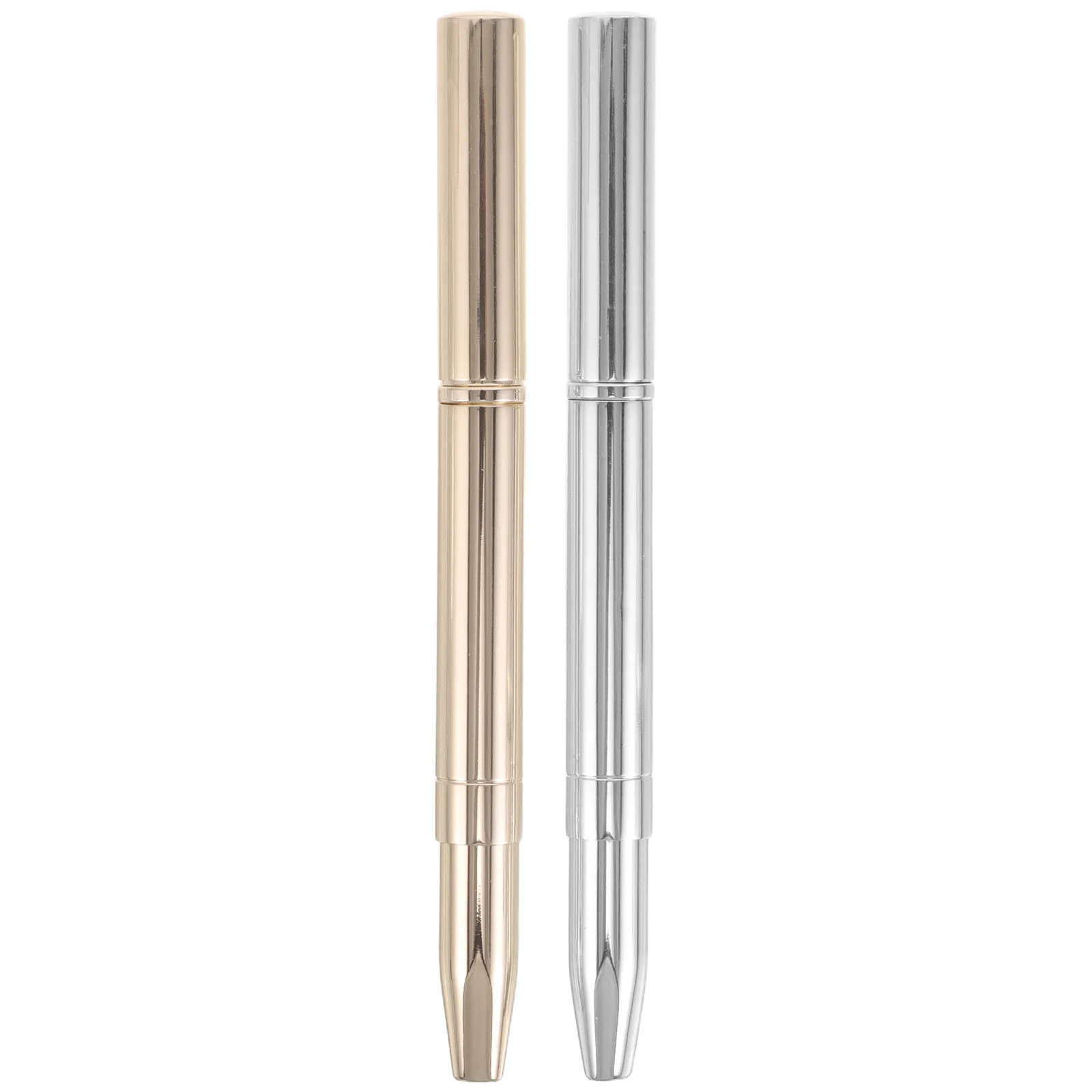 2Pcs Retractable Lip Brush for Lipstick Double-Ended Lip Liner and Blending Brush with Protective Cap Travel Size Soft Bristles