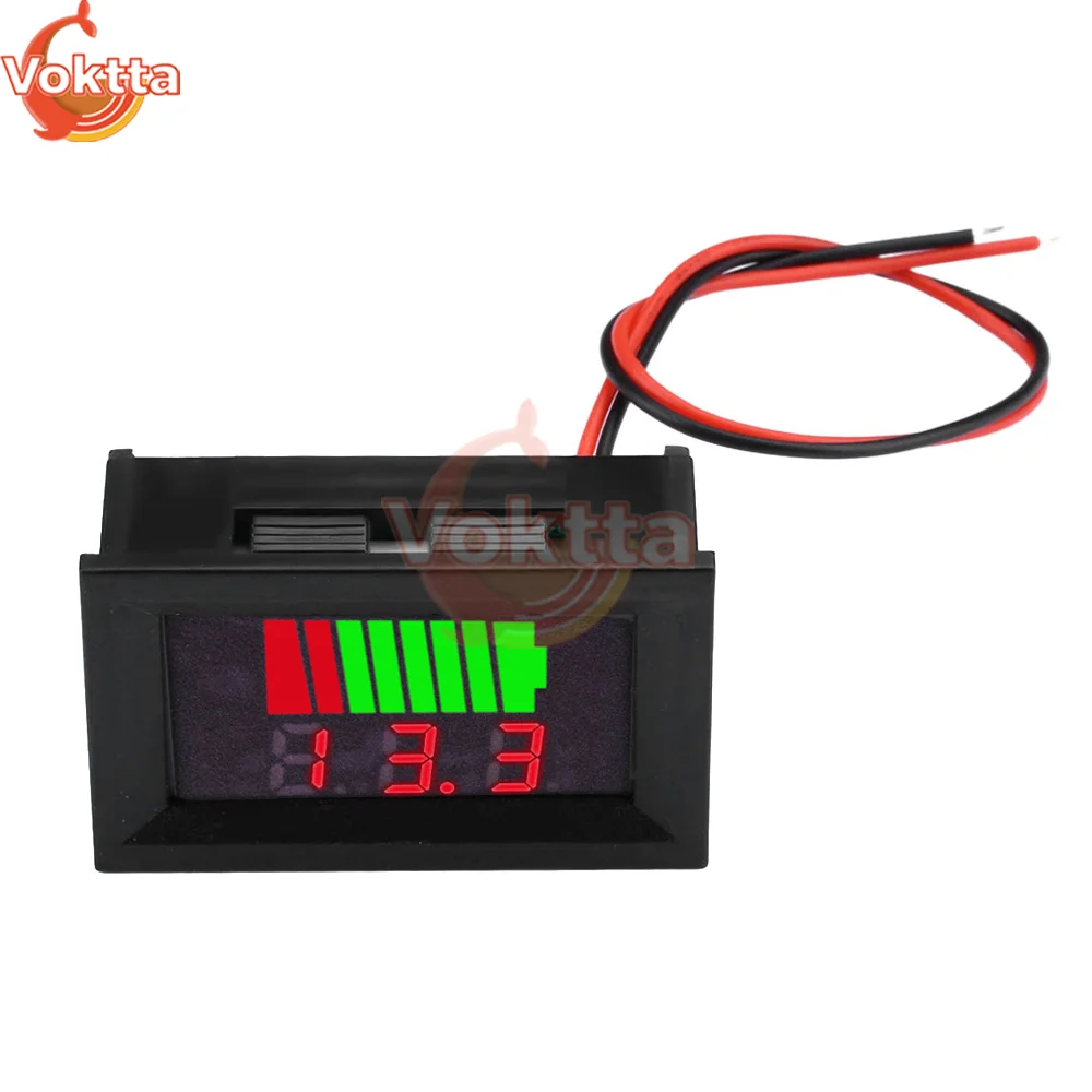 DC 6V-72V Car Battery Charge Level Indicator 12V 24V 36V 48V 60V 72V LED Display Voltmeter Voltage Tester Battery Capacity Meter