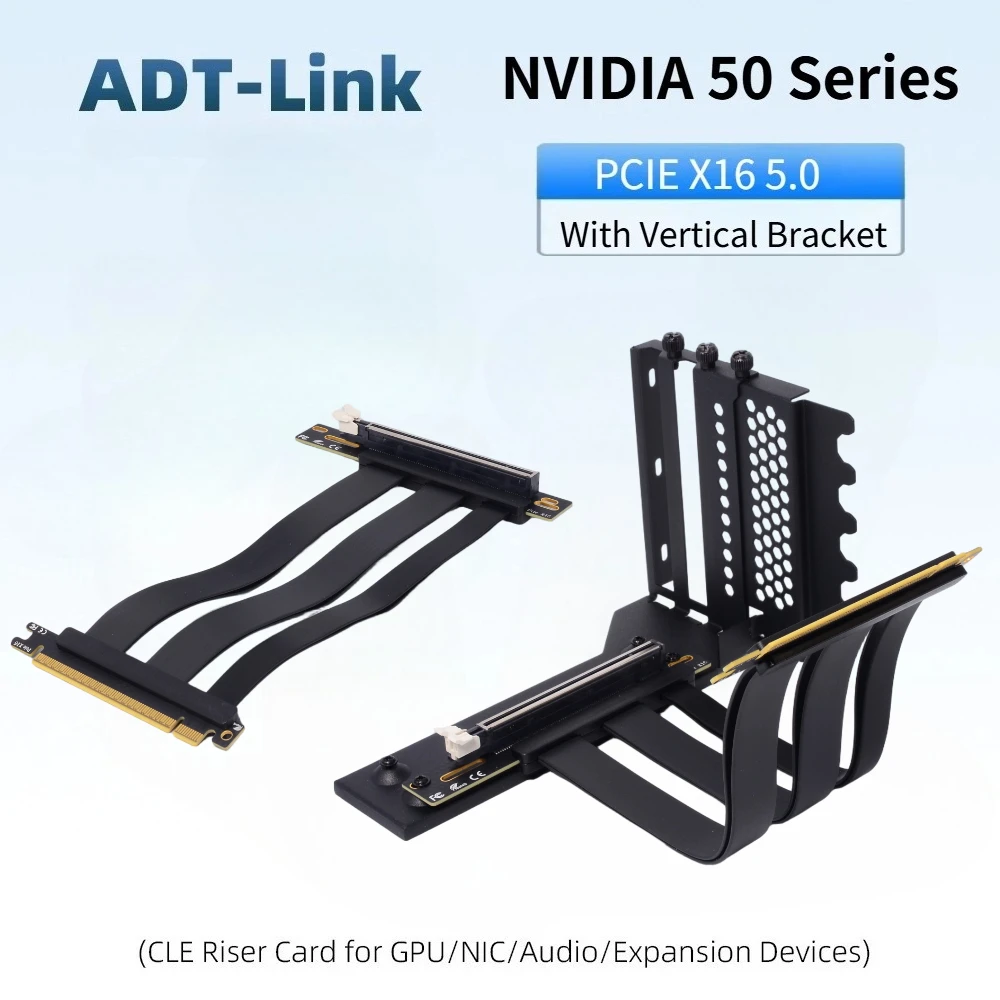 PCIE 5.0 4.0 x16 Universal Vertical GPU Holder Kit Gen 5/4 Riser Cable ATX Matx Case VGA Graphics Card Steering Bracket Supports