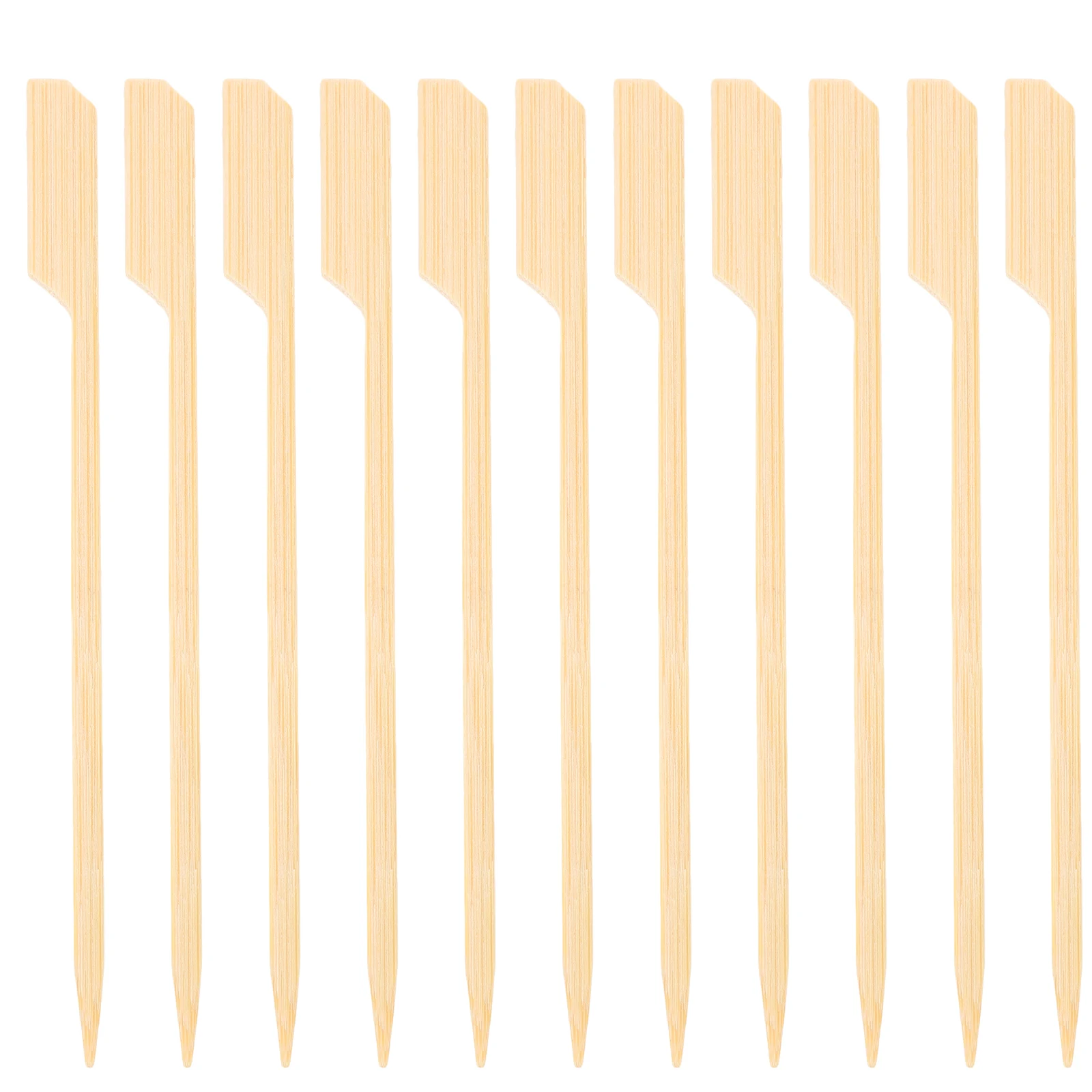 

200 Pcs Barbecue Strip Candied Bamboo Fruit Sticks Meat Bbq Skewers Flat Grilling