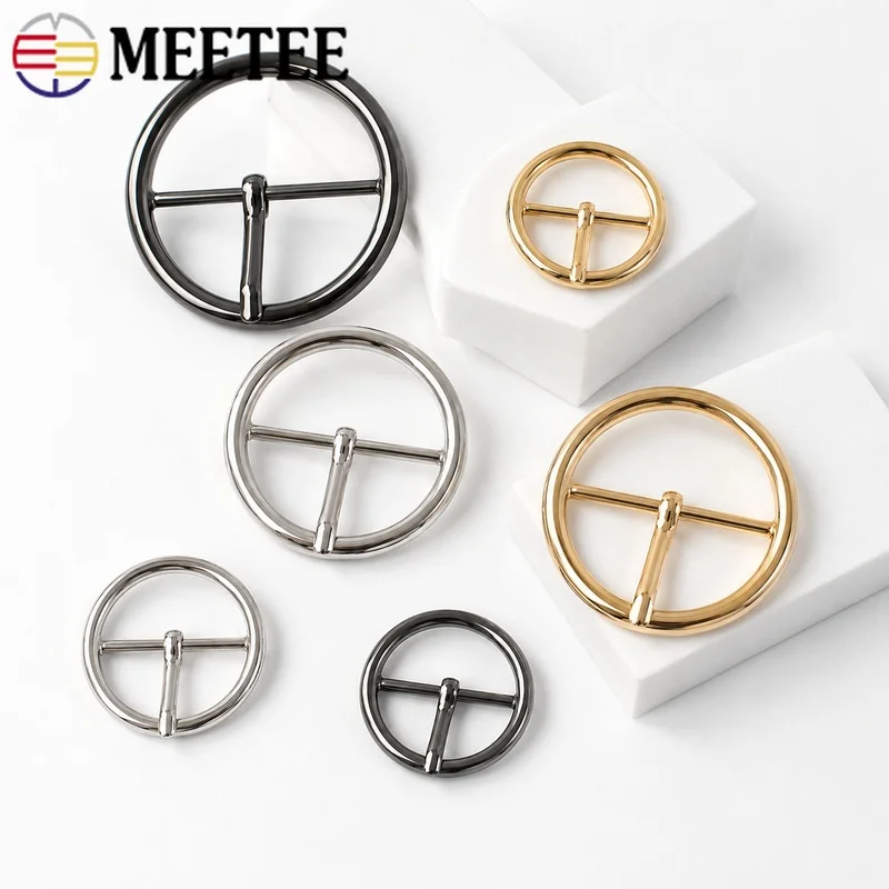 4Pcs 20-50mm Round Metal Pin Buckle Adjustable Belt Ring for Women Coat Bag Strap Clothing Sewing