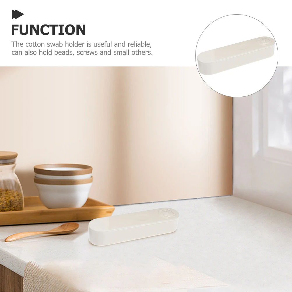 

Compact Cotton Swab Box Cartoon Pattern Portable Holder for Travel Easy Carry Lightweight Storage Solution for Swabs Mini Size