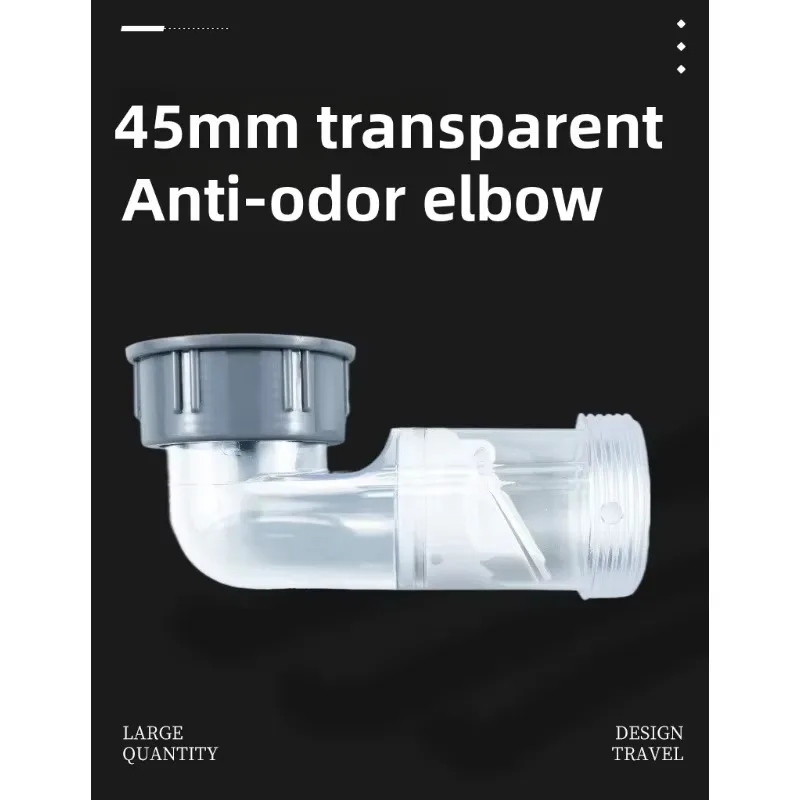 Wash Basin Drainage Pipe Odor Proof Curved Kit Kitchen Sink Drain Pipe Drain Downpipe Joint Drainage Tube Pipeline Accessory