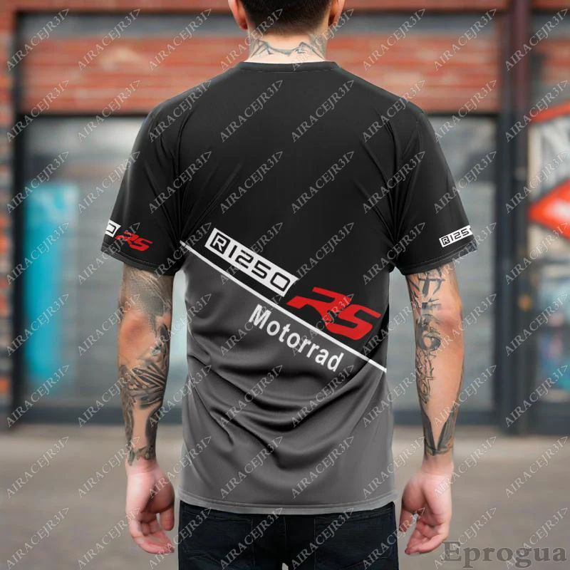 Motorcycle For BMW R1250 RS Motorrad ADVENTURE Sports Racing Motos Riding Motocross Summer Quick Dry T-shirt Men's Black Grey