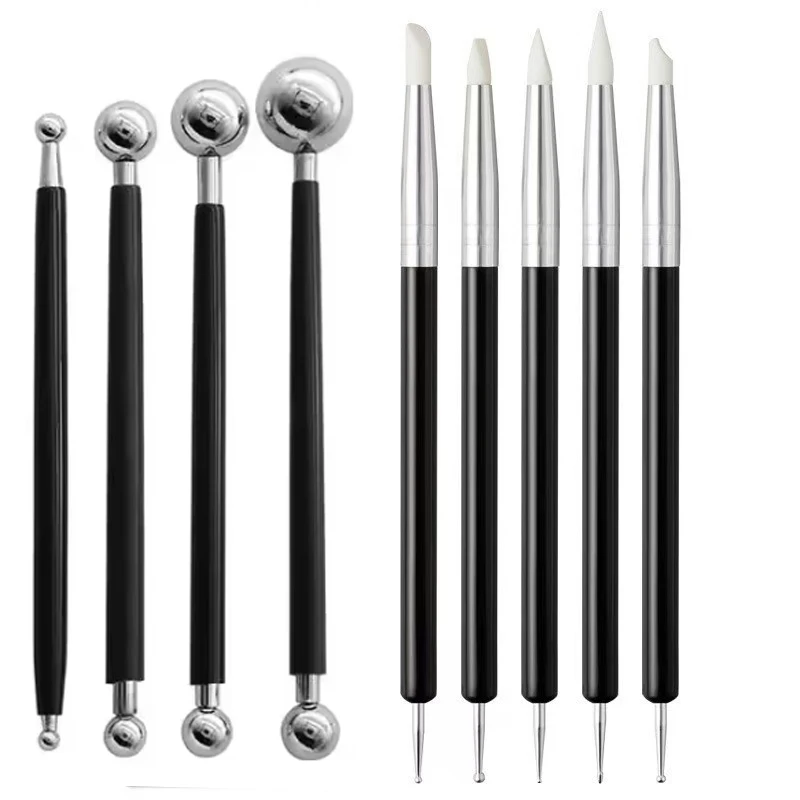 DIY Art Polymer Clay Sculpting Tools Set with Dotting Pen Ball Stylus Pottery Ceramic Painting Indentation Tools for Crafting