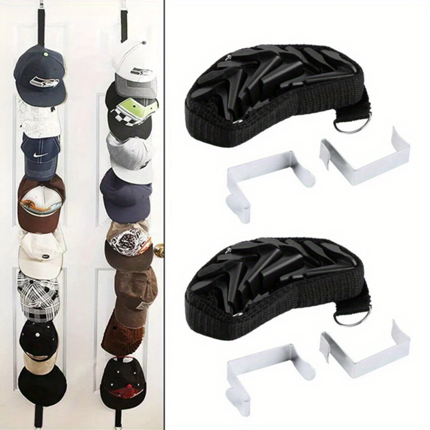 

Baseball Hat Rack Wall Door Hanger Holder Organizer 16 2 pack