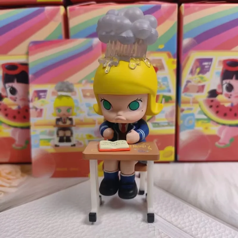 مبيعات البوب مارت ياسمين مولي صندوق أعمى لعب سلسلة طفولتي الدمى اليدوية العصرية الجدول حلية اللعب دمية هدايا الأطفال