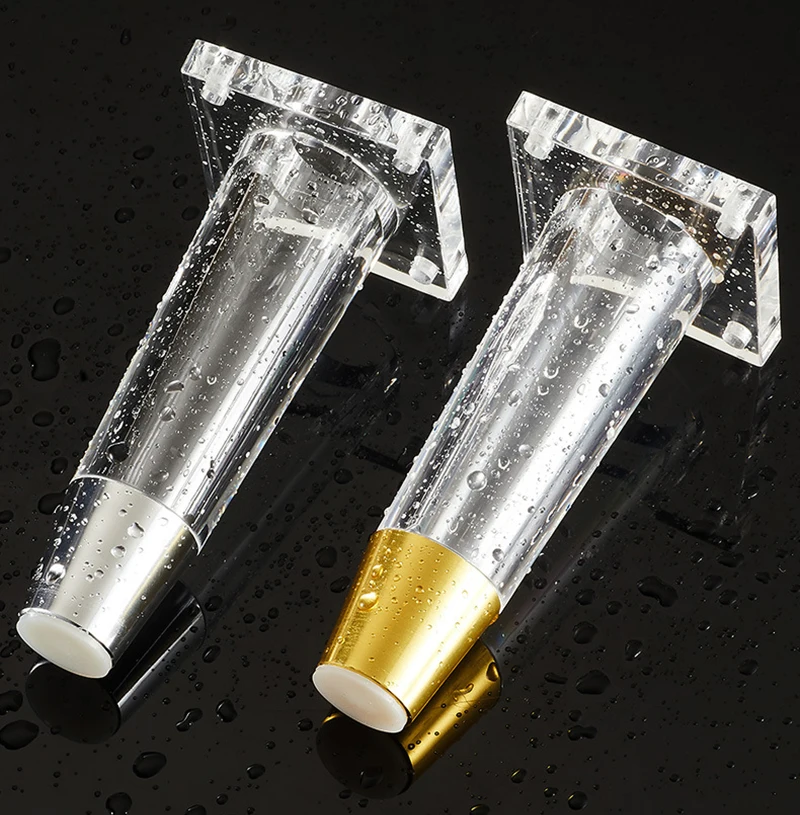 家具の脚4本、アクリル製キャビネットの脚、5-16インチの事前に取り付けられたハンガーボルトとtナット付き、ゴールドとアクリル製の交換用脚