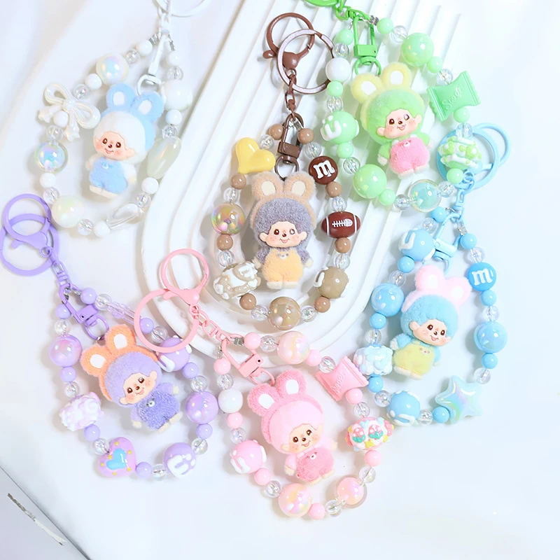 Monchhichi Keychain Cute Keychain on The Phone Kawaii Keychains for Bags Monchichi Keyrings