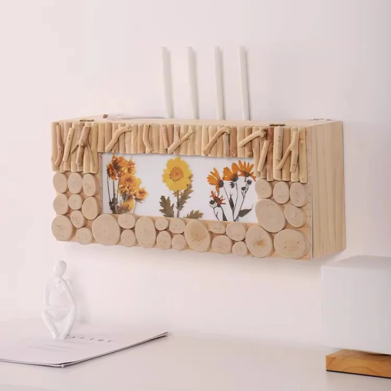 Cable Management Box Wall Mounted Router/Set Top Box Organizer Power Strip Shelf with Hidden Design Storage Solution for Home