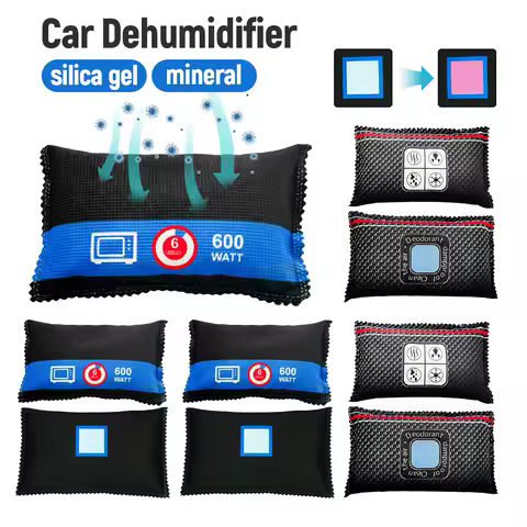 Car Dehumidifier Desiccant Dehumidifier Bag Multifunction Silica Gel/Mineral Moisture Absorbing Bag for Wardrobe Shoe Cabinet