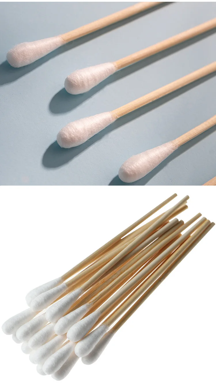 Cotton Buds Bamboo Stick Single Head Applicator Sterilization Cleaning Tool Cosmetic Repair Accessory For Daily Beauty Routine