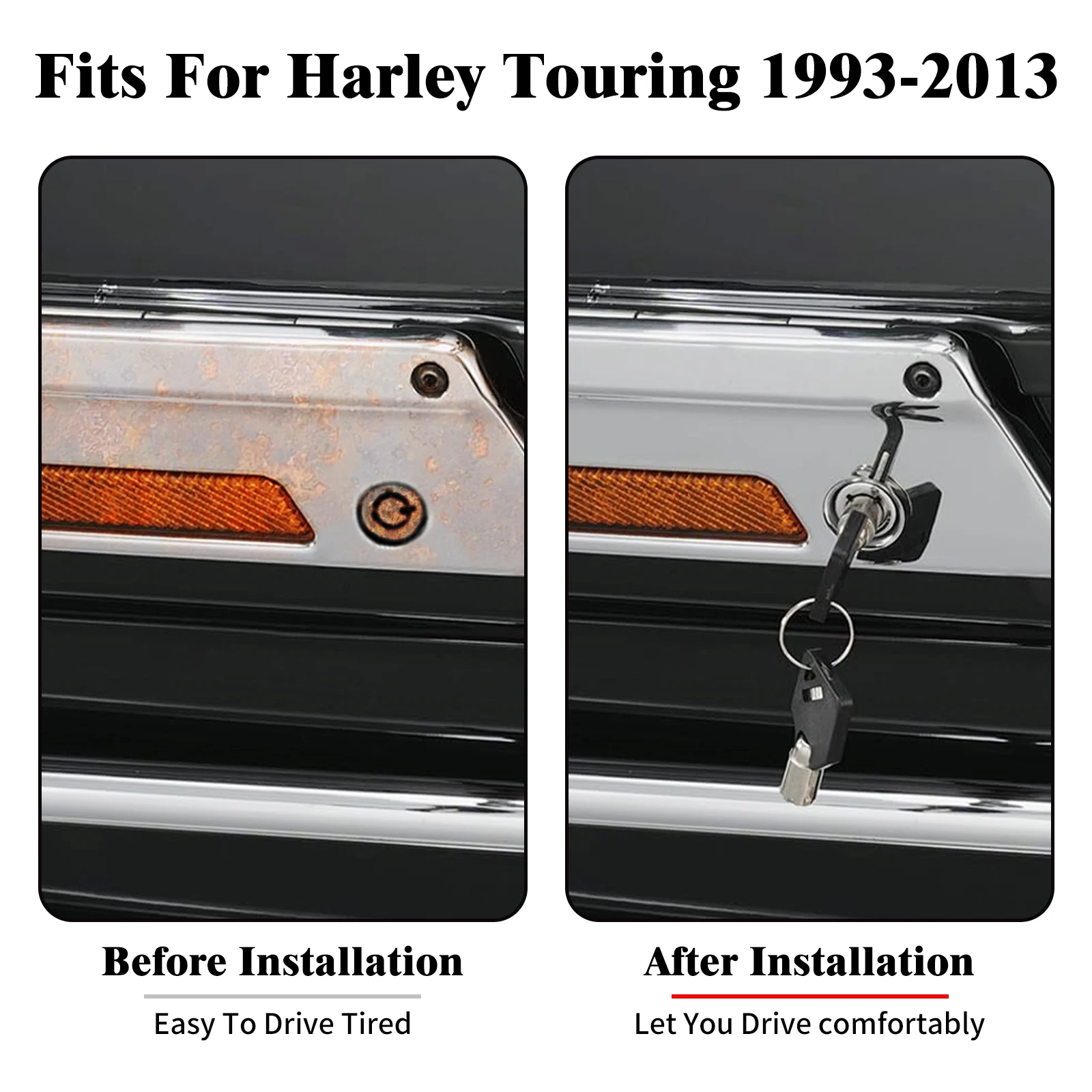 Motorcycle Steel Hard Saddlebag Locks Keys Set For Harley Touring 1993-Up Road Electra Street Glide Road King Ultra Limited CVO