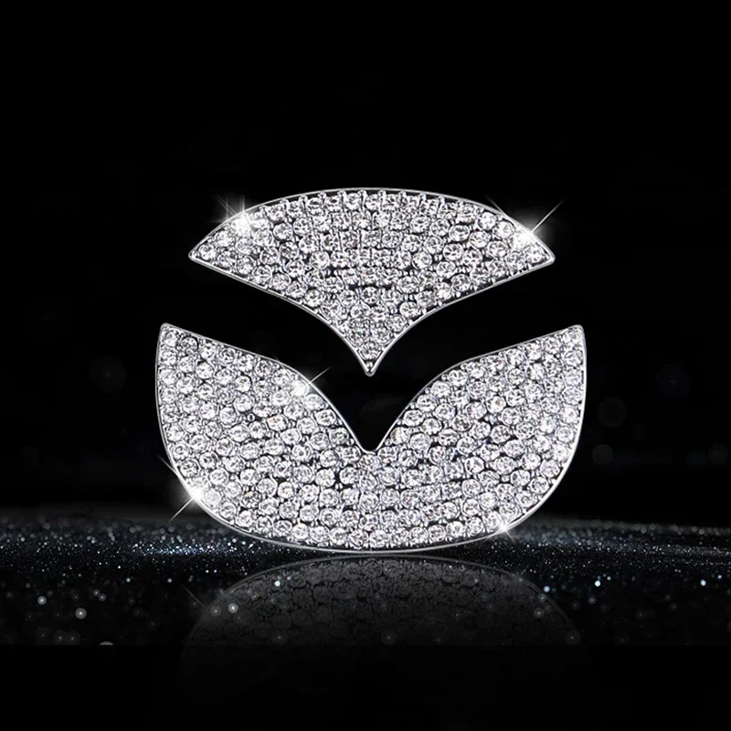 For Mazda 3 6 2 CX-3 CX-4 CX5 CX9 CX3 CX4 CX-5 CX-9 Car Styling Steering Wheel Emblem Bling Diamond Logo Car Sticker Accessories