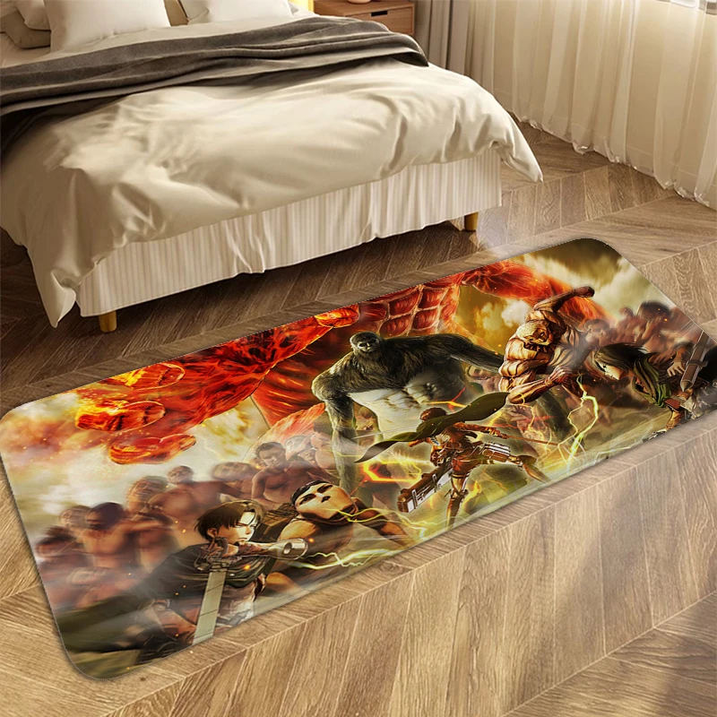 Living Room Floor Carpets A-Attack on Titan Bathmat Soft Foot Mat Outdoor Entrance Doormat Washable Non-slip Kitchen Bedroom Rug