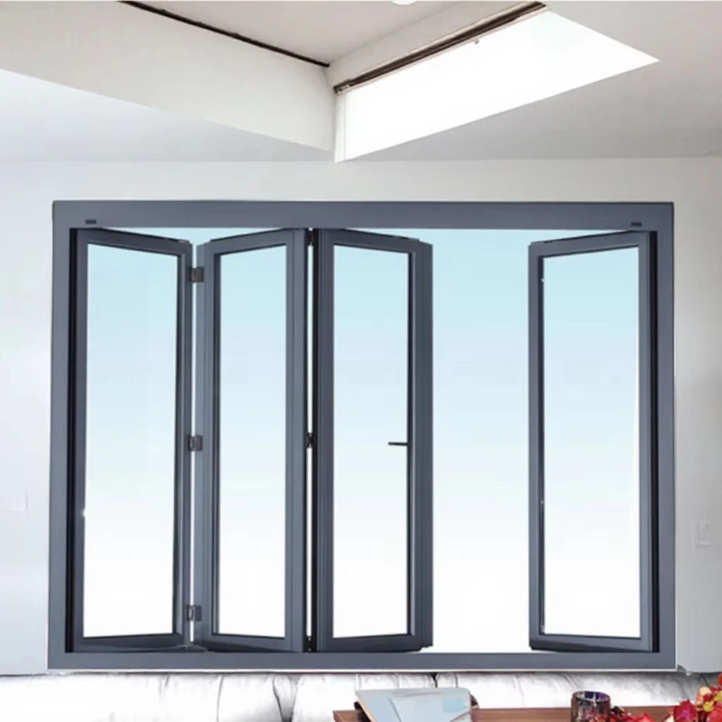 Soundproof Double Glass Bi‑Fold Aluminum Doors, Indoor Exterior Balcony Windows & Doors