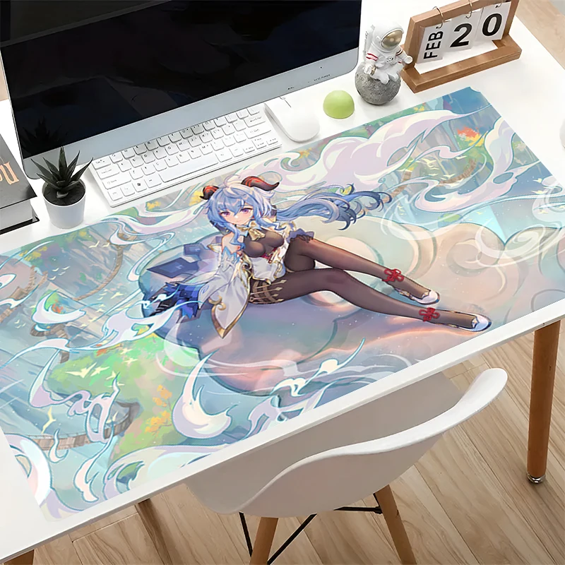 Gaming Mouse Pad Computer Desk Mat Large xxl E-sports Mousepad G-genshin Impact Ganyu Rubber Keyboard Pad kawaii Gamer Mausepad