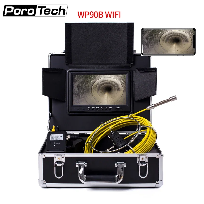 

WP90B Sewer Camera Wireless WiFi Drain Pipe Inspection Camera for Android/iOS Pipeline Endoscope Industrial Plumbing Borescope