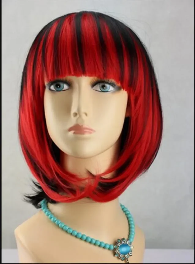 WIG free shipping AZ6 Heart no Kuni no  Boris Airay Short Red Black Magenta Anime Cosplay Hair Wig Short