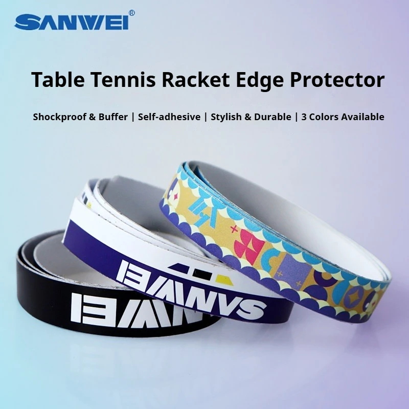

SANWEI Самоклеящаяся защитная лента для края ракетки для настольного тенниса, из ПВХ, прочная, аксессуары для защиты ракеток для пинг-понга