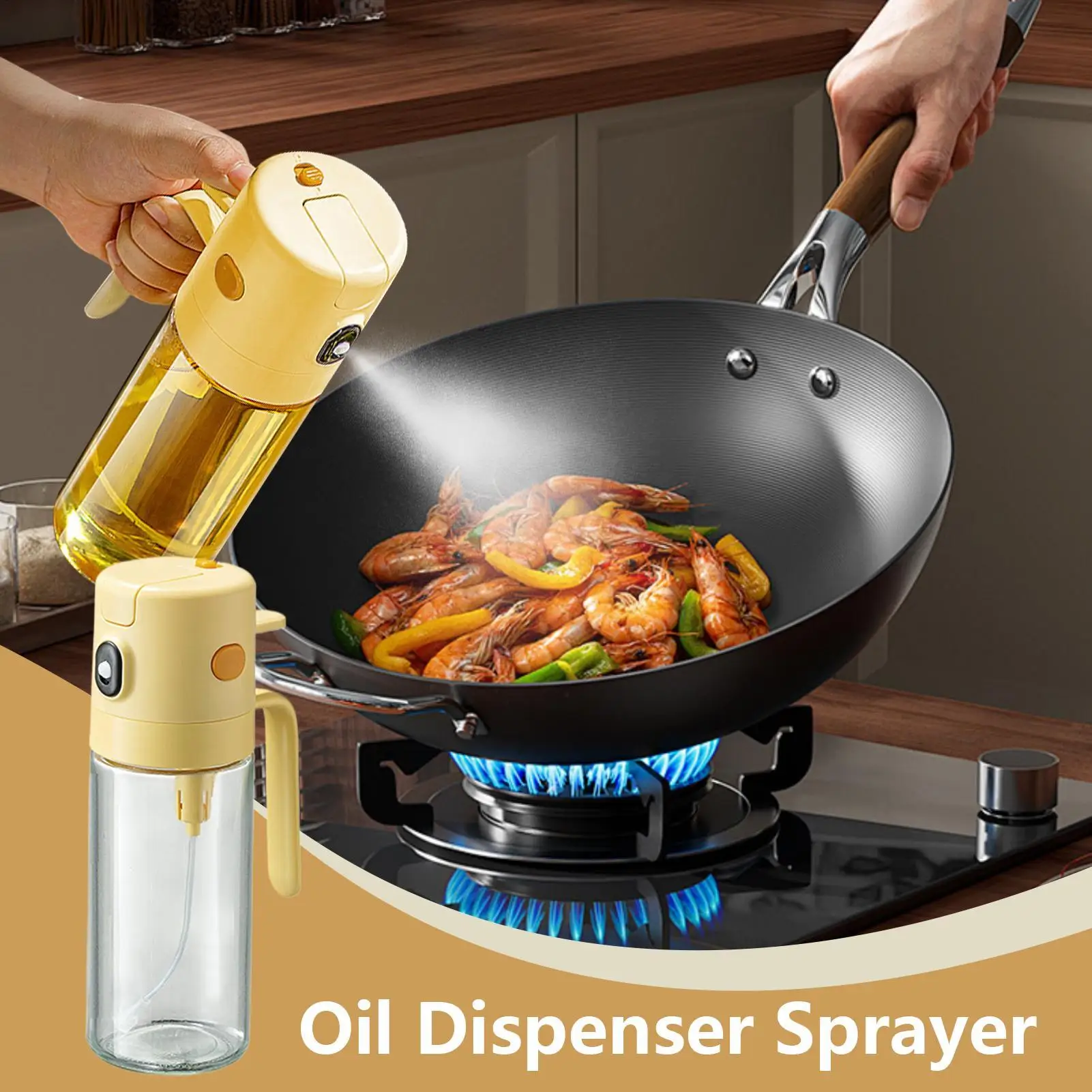 

Cooking Oil Sprayer 550ml Food Grade Refillable Dispenser Kitchen Oil Sprayer For Vinegar Salad Sauce Baking Kitchen Gadgets Air