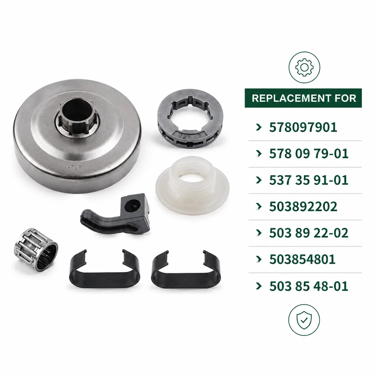Clutch Drum Sprocket Spring Worm Gear Oil Pump Needle Bearing Kit For Husqvarna 340 350 345 351 353 Chainsaw Parts OEM 537359101