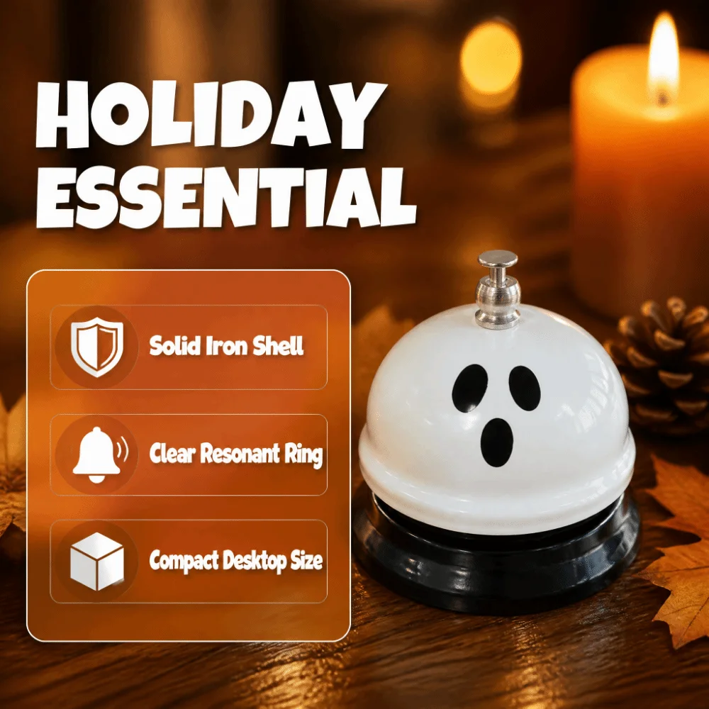 Table Decoration Iron Halloween Cartoon Pressing Bell Anti-Rust Decorative Pumpkin Ghost Bell Novelty Desk Bell Bar