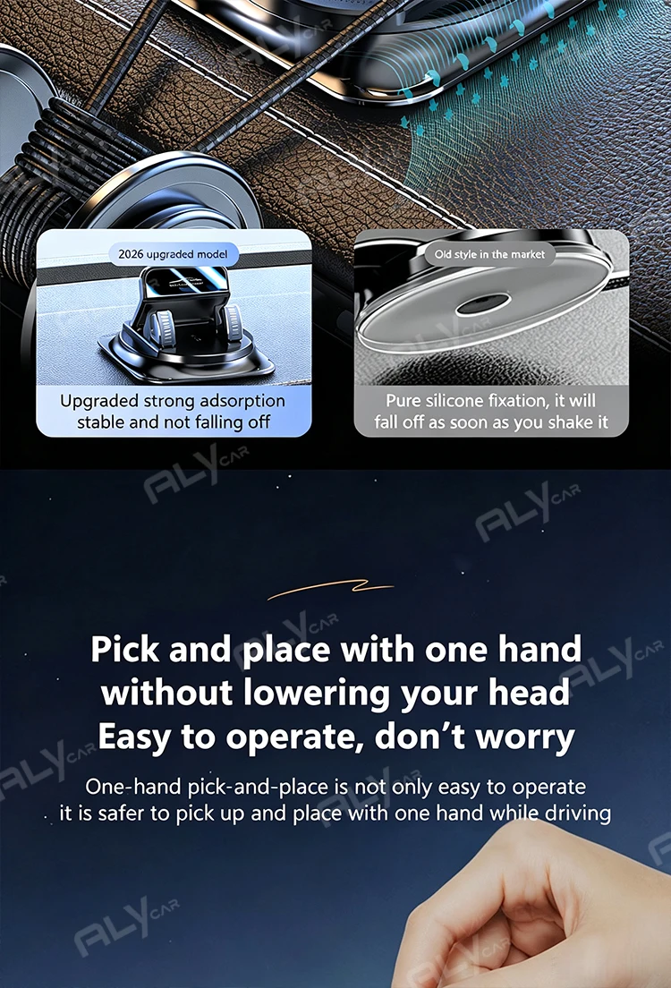 Universelle Auto-Handyhalterung Rutschfester Silikon-Armaturenbretthalter 360° ° Drehbarer Head-Up GPS-Navigationsständer für iPhone Xiaomi Ultra – Detail 4