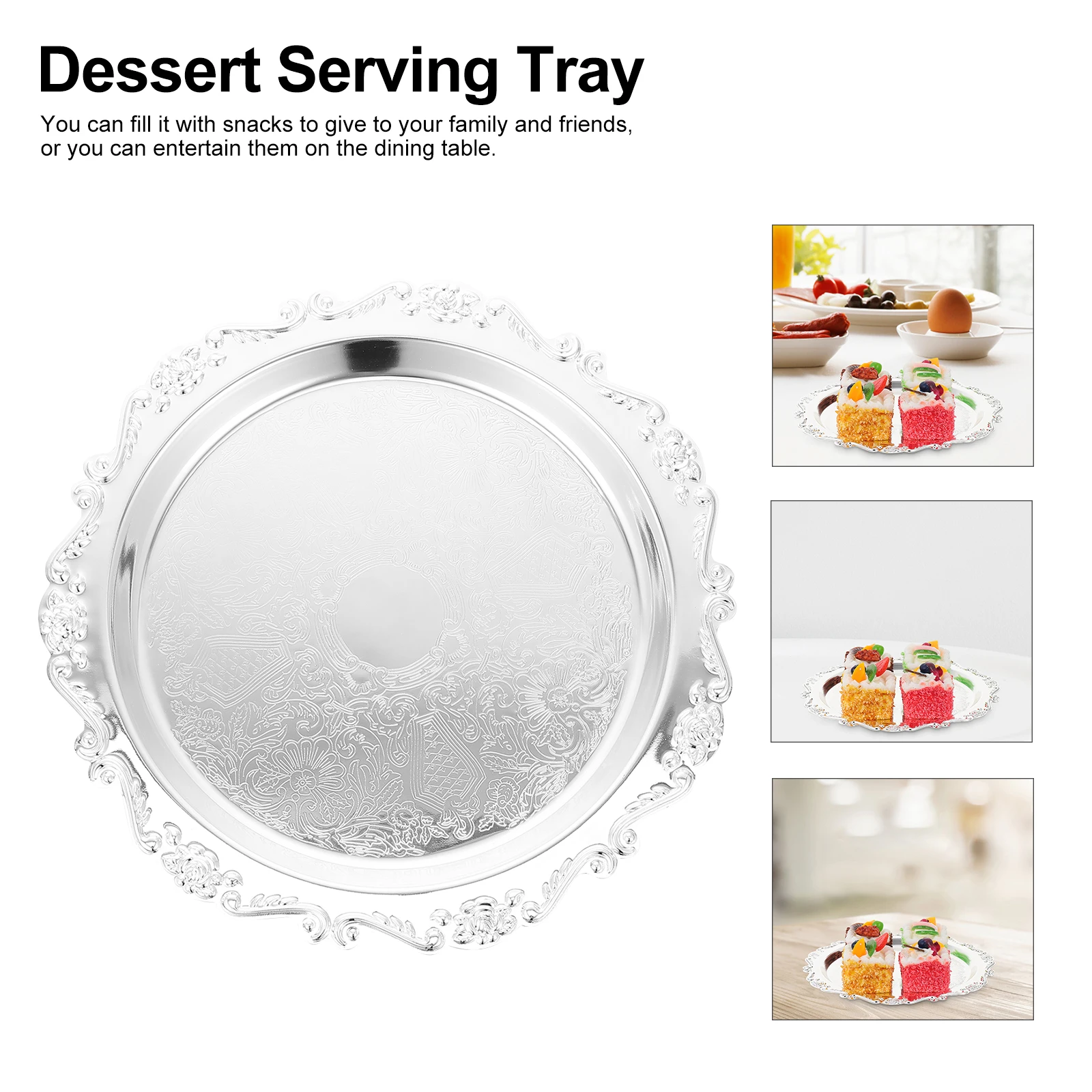 

Десертная тарелка из нержавеющей стали, поднос для фруктов, орехи, контейнер для конфет, простой стиль, сервировочная тарелка для еды, уникальный подарок для дома