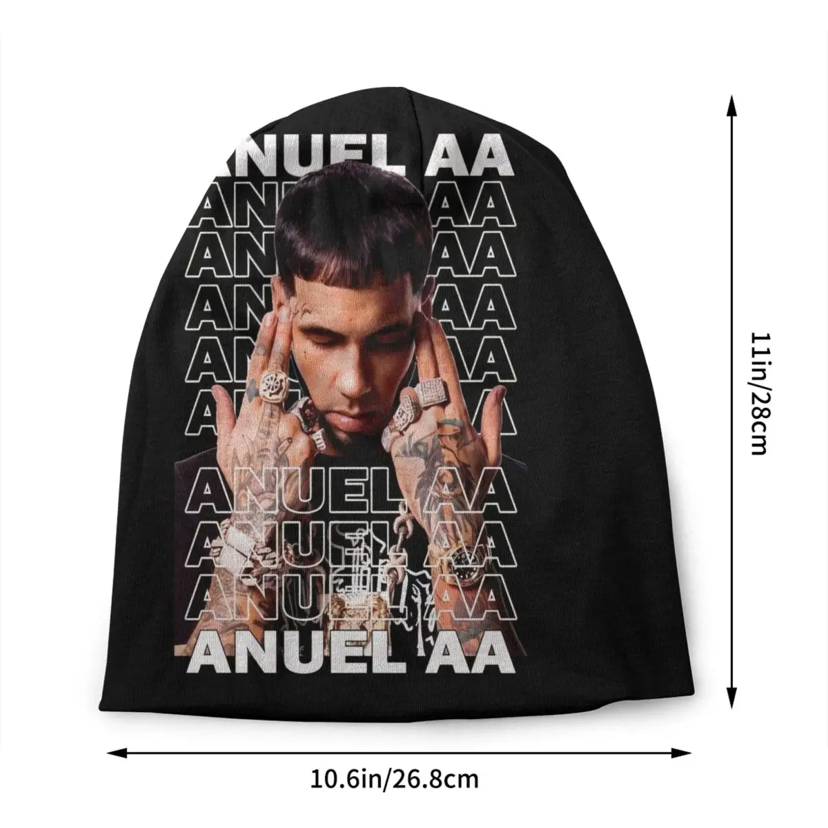 Bonnet Warm Knitted Hat Anuel AA Puerto Rican Rapper And Singer MIRAME Hip Hop Skullies Beanies Caps Adult Beanie Hats Ski Cap