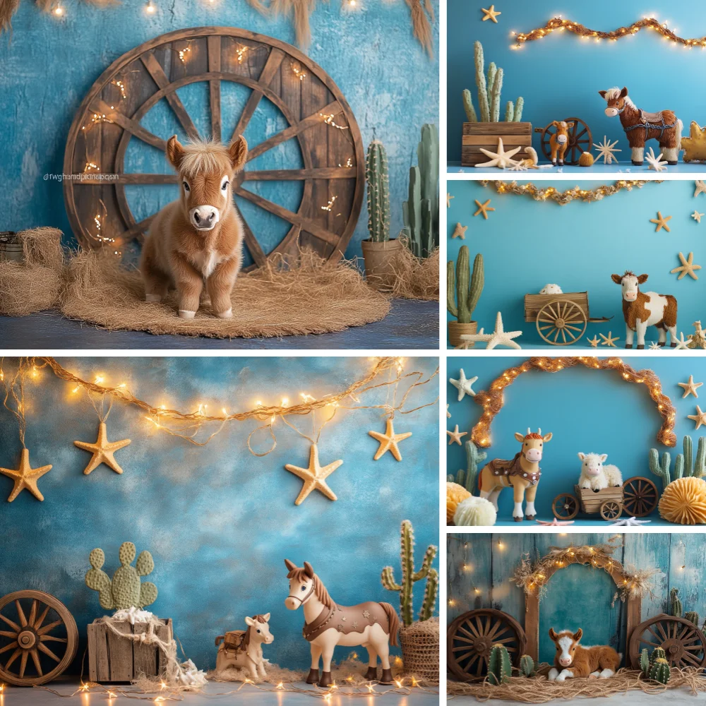 

Baby Shower Birthday Photography Background Balloon Cloud Farm Arch Wall Calf Photozone Backdrop Children Communion Studio