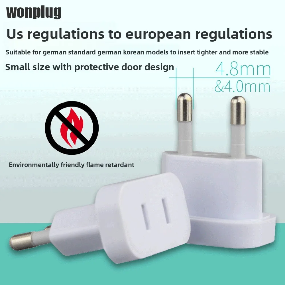 

1pcs Portable 4.8mm/4.0mm Power Plug Adapter Child Safety Small Power Converter Universal Travel Adapter US To EU Plug Converter