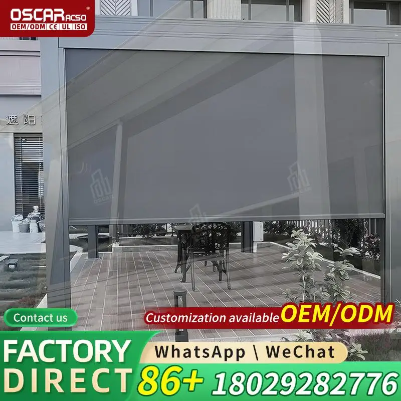 Outdoor Aluminum Louvered Pergola Gazebo Wind Resistant Rot Resistant Environment Friendly for Courtyard and Terrace  Rolling Bl
