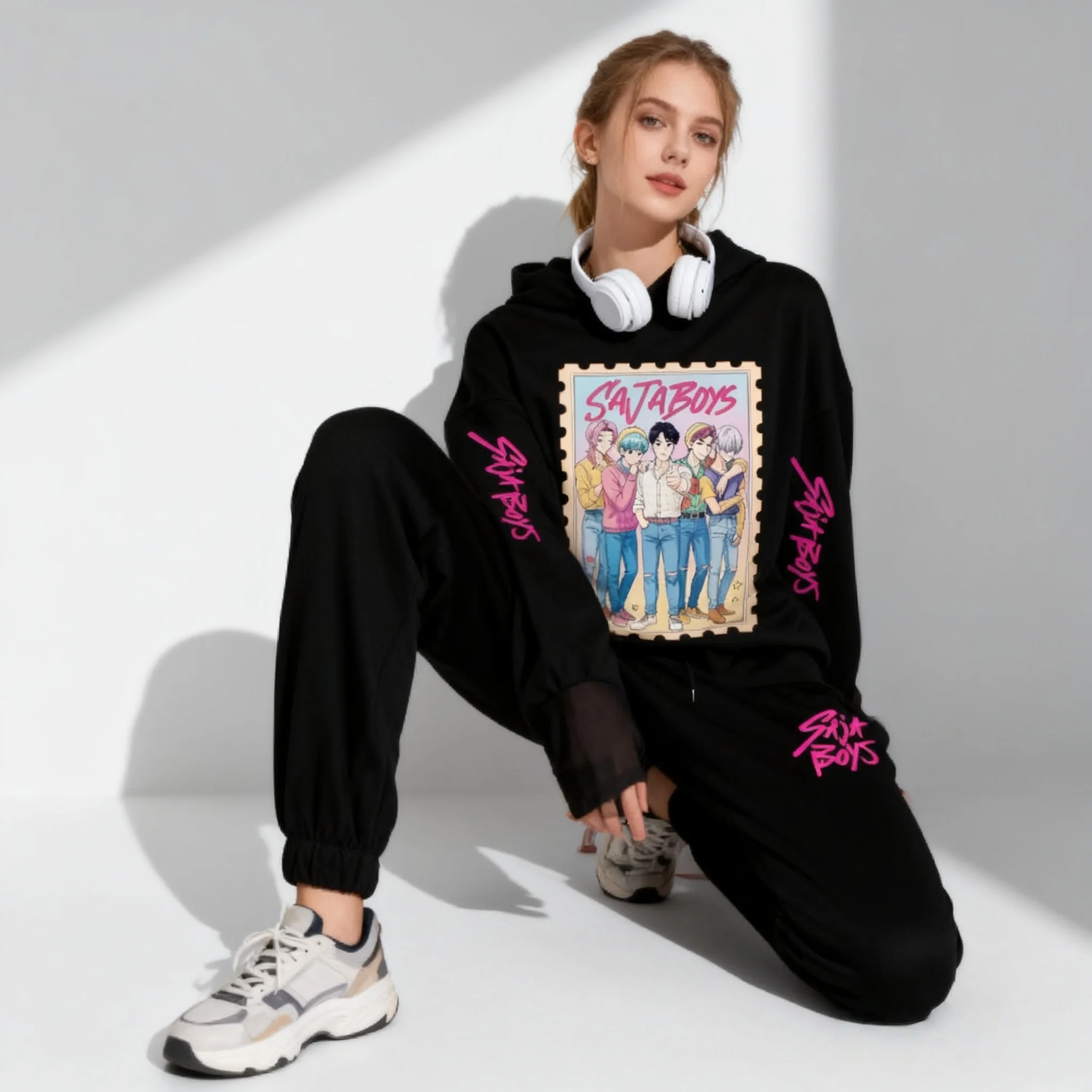 

25/26 Anime KPOP Gaza Men's Team Autumn/Winter Hoodie Set Sweet and Cool Extra Large Suitable for Female Adults and Children