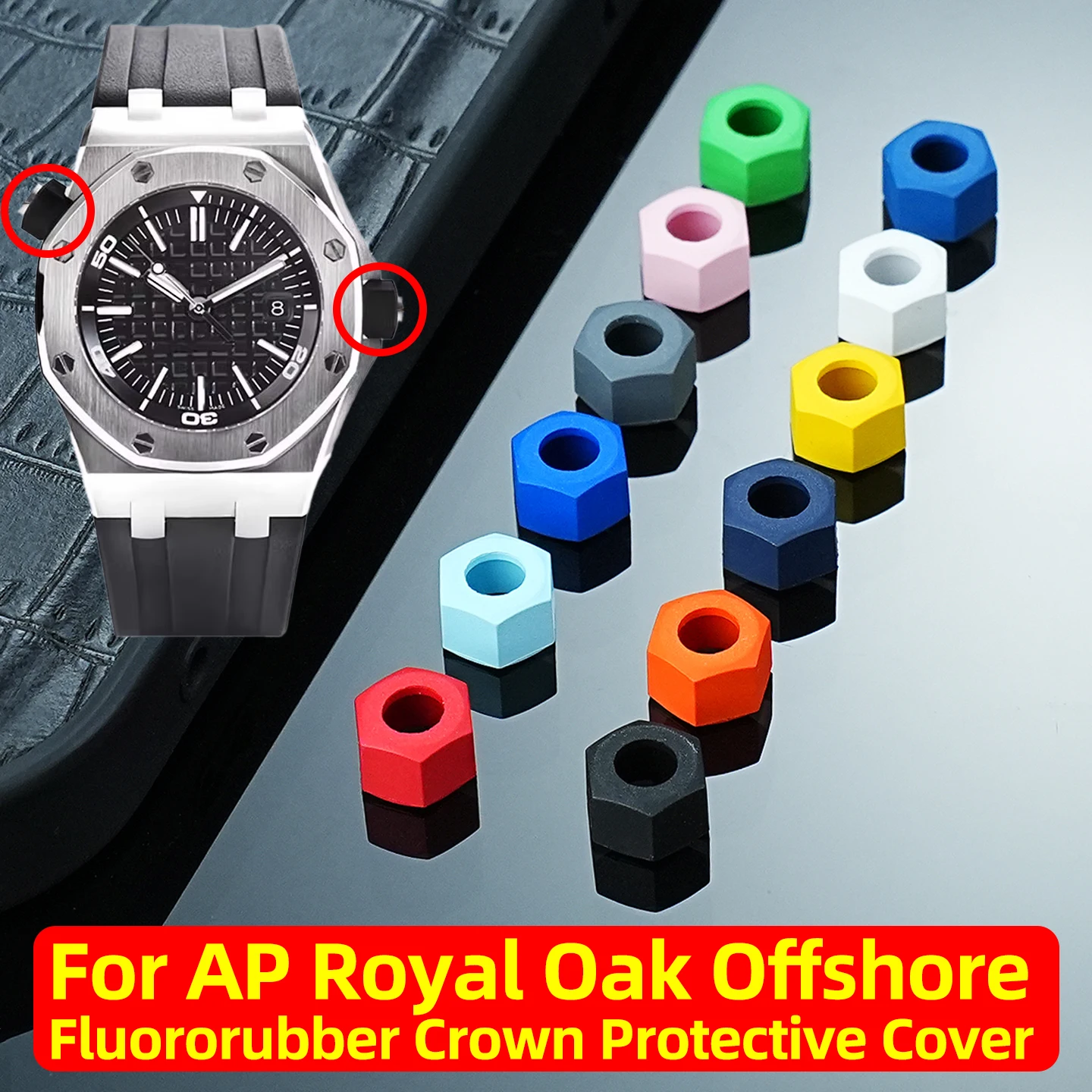 

For Audemars Piguet AP 15703 15710 42mm watch Head Cover Royal Oak Offshore Series FKM Fluorine Rubber Ring Loop Head Ring Cap