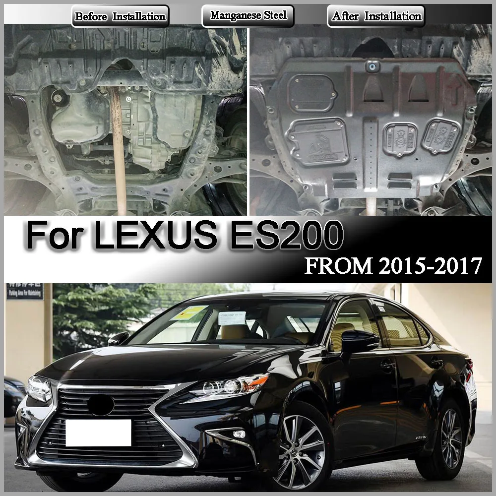 Autozubehör Schwarze Unterbodenschutzplatte Schmutzfänger Spritzschutzblech Kotflügelplatte für LEXUS ES200 2015-2017 2.0L