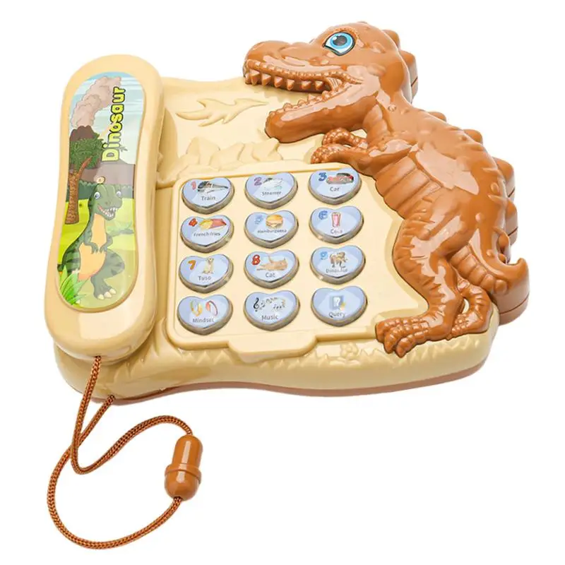 Teaching Telephone For Kids Cartoon Dinosaur Story Machine Learning Toys Engaging Phone Toy Letter & Number Learning Fosters