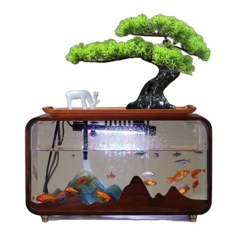 

Ornament Modern Circulation Fish Farm Coffee Table Office Rockery Opening Gift