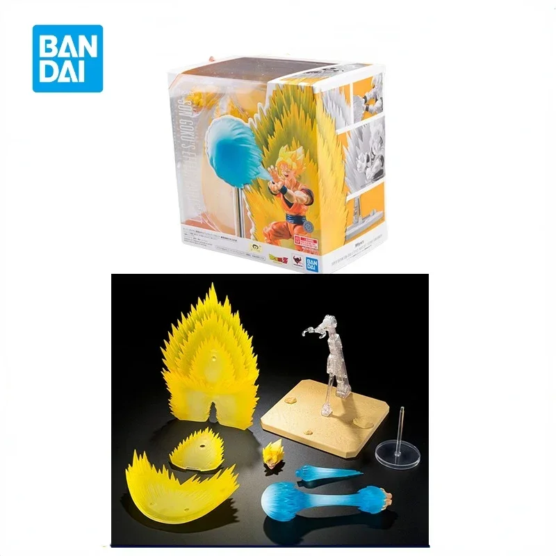 Bandai Genuine Dragon Ball Anime Action Figure, Modelo de Brinquedos, Presentes, Colecionáveis, Genuíno, SUPER SAIYAN, EFEITO GOKU, Conjunto de Peças, SHF